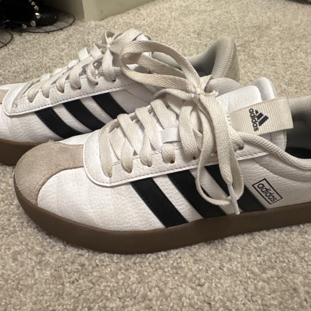 adidas White Black Gum-Soled Women's Sneakers